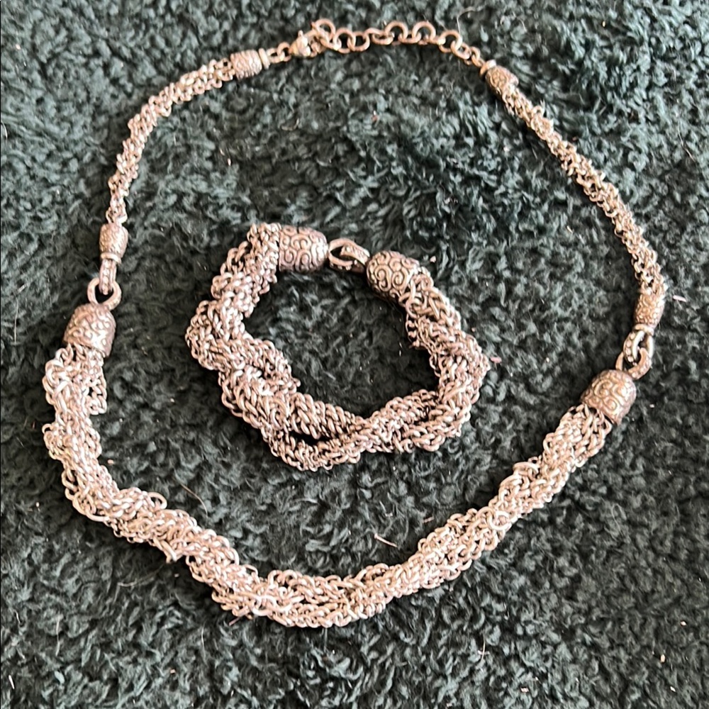 Brighton Elegant Silver Necklace and Bracelet Set